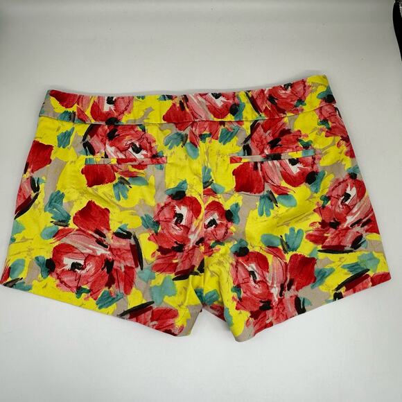 J Crew Yellow & Pink Floral Stretch Chino Shorts Womens Size 6 Bright Peony - Picture 7 of 12